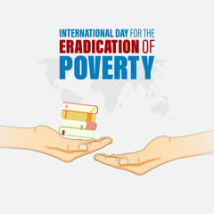 Wall Mural - Vector illustration of International Day for the Eradication of Poverty banner