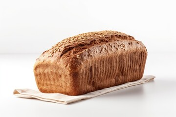 Sticker - Healthy whole grain bread on white background