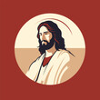 Vector illustration of Jesus Christ, Son of God,  suitable for logo,  tattoo, sign, sticker and other print on demand