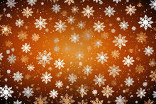 Background Adorned With Orange Snowflake Patterns