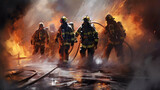 Fototapeta  - a group of firefighters