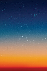 Sticker - colorful evening sky. starry night. orange blue natural background