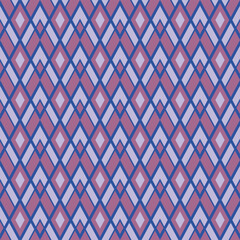 Wall Mural - seamless rhombus geometric pattern. abstract background diamond shape red, blue, gray tones. texture