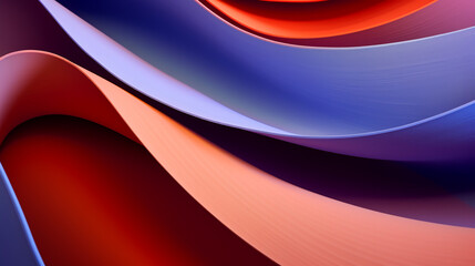 Wall Mural - abstract colorful paper patterns on red and blue background, in the style of colorful curves, light 