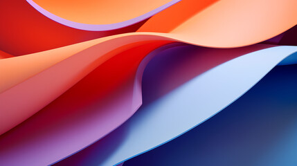 Wall Mural - abstract colorful paper patterns on red and blue background, in the style of colorful curves, light 