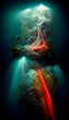 long exposure light movements deeply drown under deep abyssal water 1000 rainbowcore 200 fluorescent vivid brut color 450 