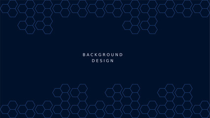 Creative vector abstract background design in dark blue color for technology, science design purpose that has place for text. Polygon, polygonal background.