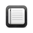 Notes icon with white background within square shape with rounded edges black and white ux ui pictogram 