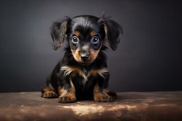 Wall Mural - a small dog posing against a plain surface. Generative AI