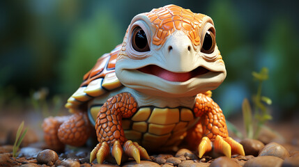 Poster - turtle on a stone hd 8k wallpaper stock photographic image