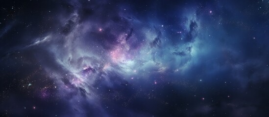 Wall Mural - panoramic view of outer space universe with nebula stars and galaxy