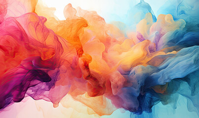 Wall Mural - multi colored watercolor pattern. texture of spreading out paint. for banner, postcard, book illustr