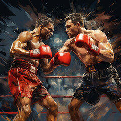 Wall Mural - boxer in action