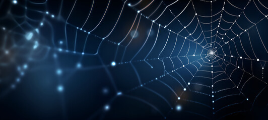 spider web with dew drops