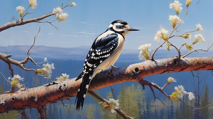 Poster - Hairy Woodpecker spotted on trail at Copeland Forest in Spring