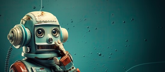 Poster - Phone call made by robot with copyspace for text