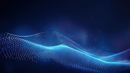 Wall Mural - Abstract digital background with a gradient texture of blue waves of light on a screen Created using AI technology and big data Rendered in 3D