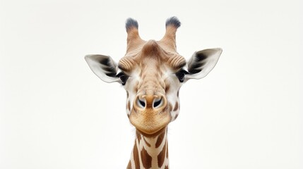Poster - Upside down white giraffe with long neck