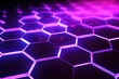 © Lazy_Bear - Abstract background with neon glowing hexagons