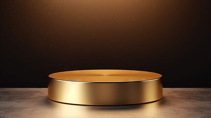 Poster - 3D rendered gold product display with blank backdrops on luxury advertising stand