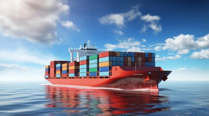 Poster - Container ship facilitates intercontinental transportation of goods