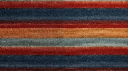 Poster - Striped fabric rug with seamless texture boho pattern and grunge background