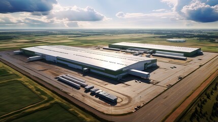 Poster - Drone captures industrial logistic zone from above