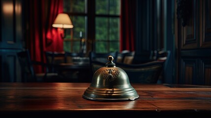 Poster - Antique bell resting on table