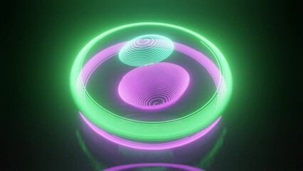 Poster - Abstract, looping 3d animation of a multitude of shining threads, lines and knots. Bright flashes create patterns of geometric shapes. Torus, sphere. Fantastic background.
