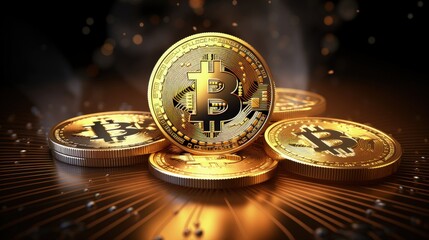 Poster - ICO illustration for crowdfunding capital or startup Token sale exchange for dollars and cryptocurrency