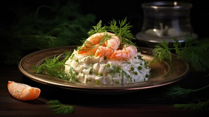 Poster - Crab meat combined with shrimp herbs and dill