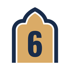 islamic shape with number  