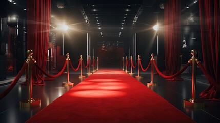 red carpet and rope barriers at the success party