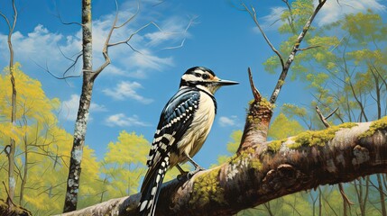 Poster - Hairy Woodpecker spotted on trail at Copeland Forest in Spring