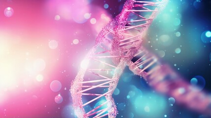 Poster - dna strands on abstract science background