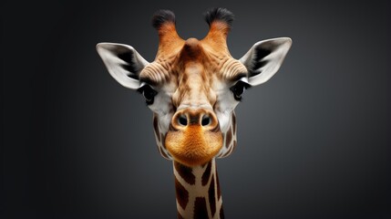 Poster - Isolated giraffe face with a humorous expression
