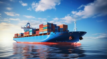 Poster - Container ship facilitates intercontinental transportation of goods