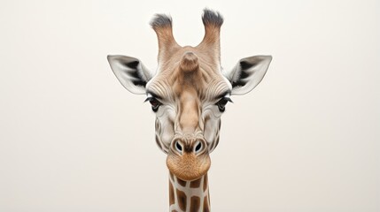 Poster - Upside down white giraffe with long neck