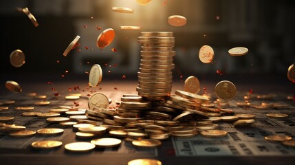 Poster - Financial turmoil characterized by declining economy currency decline banking issues recession crisis debt inflation rates and deficits