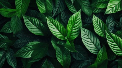 Aufkleber - Nature themed flat lay with green leaf layout