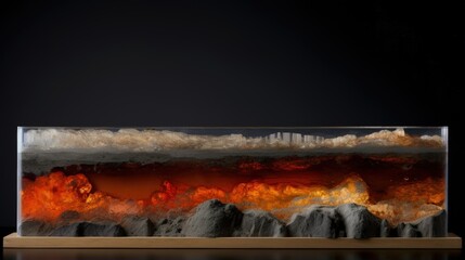 Fototapete - Icelandic ice core displays volcanic ash layers through centuries