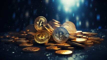 Poster - ICO illustration for crowdfunding capital or startup Token sale exchange for dollars and cryptocurrency