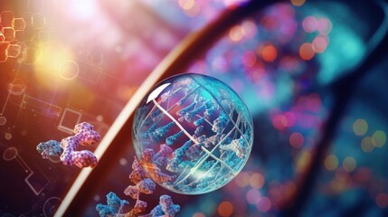 Poster - 3D visualization of DNA sequencing with magnifying glass