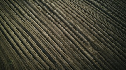 Poster - A view of plowed fields prepared for planting crops and growing vegetation in fertile soil Agricultural landscape