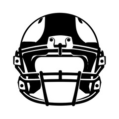 American Footballer Helmet Silhouette vector art, Football Helmet Black Silhouette Clipart
