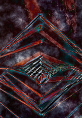 Poster - A cool futuristic alien abstract artwork in multicolor paint effect