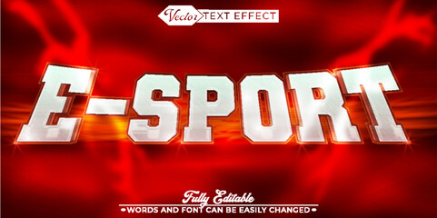 Poster - Red Gamer E-Sport Vector Editable Text Effect Template