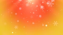 A Vibrant Background With Falling Snowflakes Adds A Dynamic Touch To This Colorful Orange And Yellow Gradient. Perfect For A Lively Winter Theme