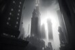 world cityscape landscape scifi warhammer 40k gritty grim high angle monochromatic desaturated detailed realistic UHD 32k sharp unreal engine render atmospheric particals ray tracing volumetric fog 