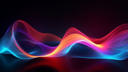 Wall Mural - vibrant big neon wave background with glowing electric colors and futuristic aesthetic - abstract di